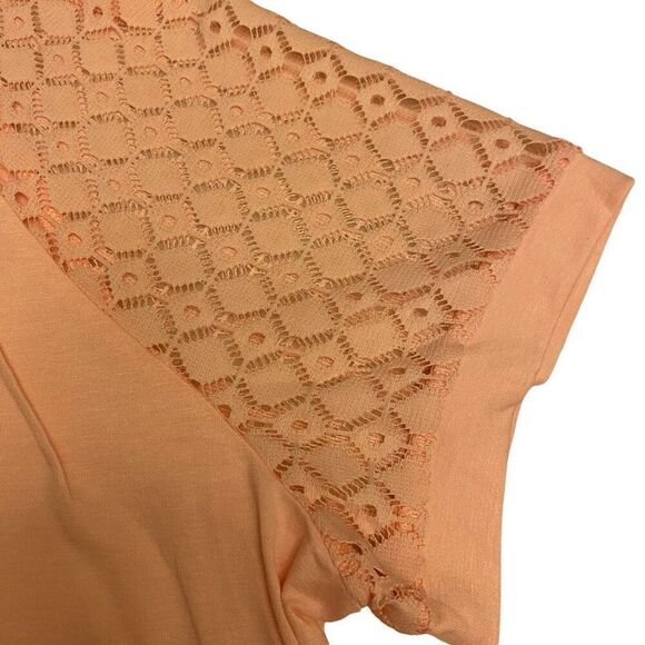 Automet Soft Pink Short Lace‎ Sleeves Top Size M nwt - Picture 4 of 12